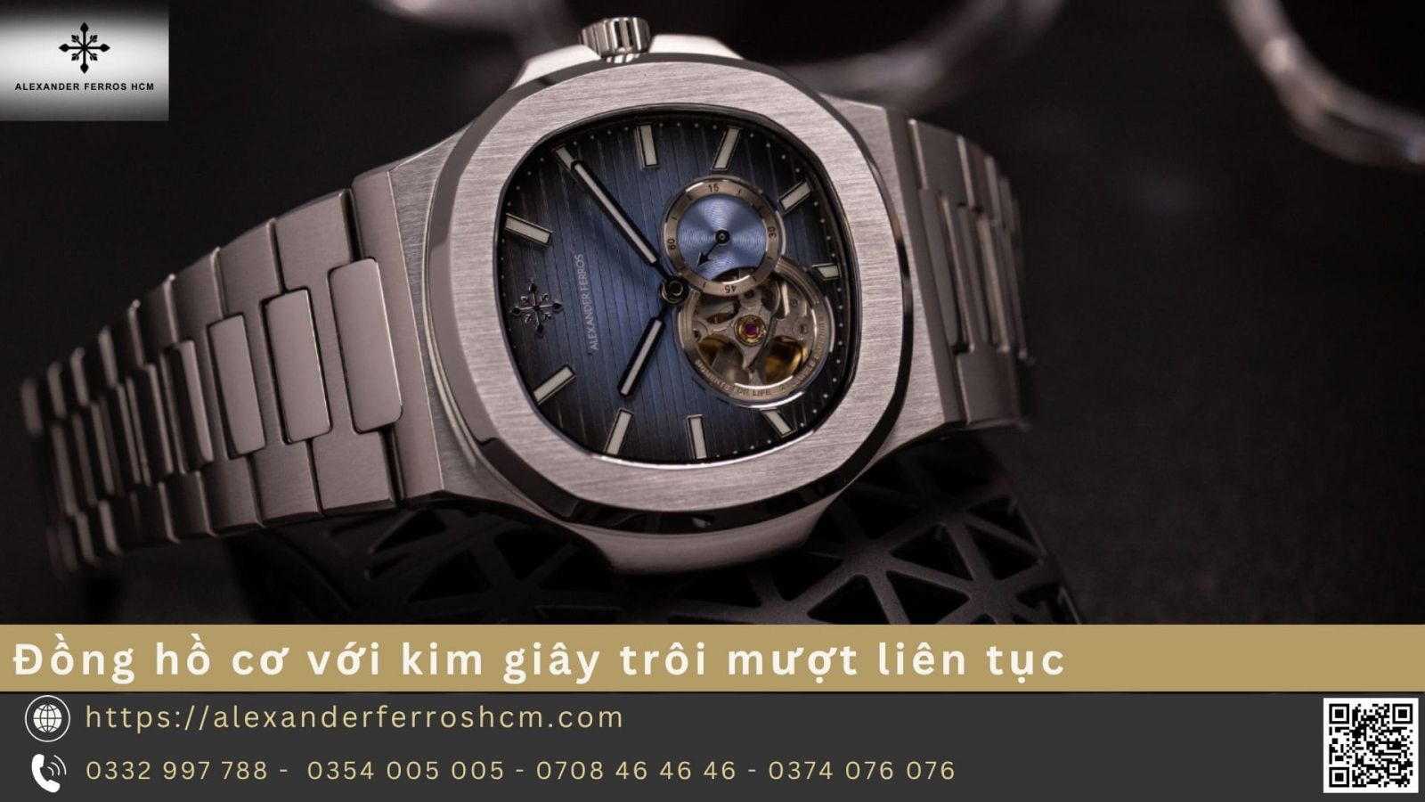 Đồng hồ cơ với kim giây trôi mượt liên tục