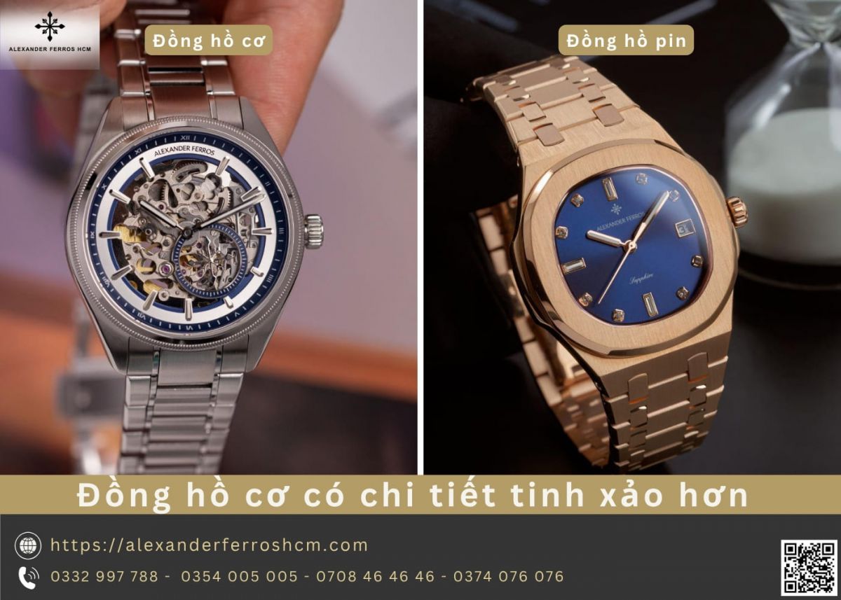 Đồng hồ cơ có chi tiết tinh xảo hơn