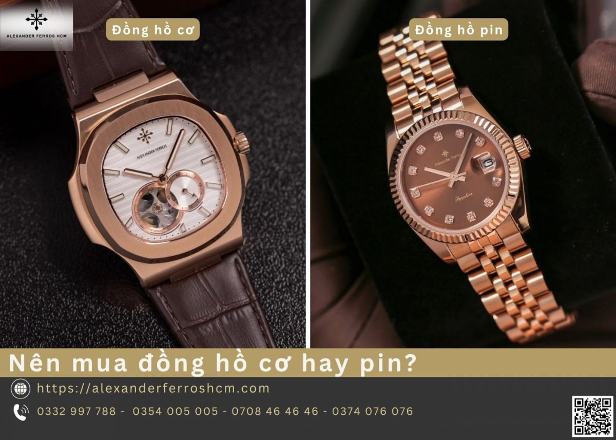 Nên mua đông hô cơ hay pin?