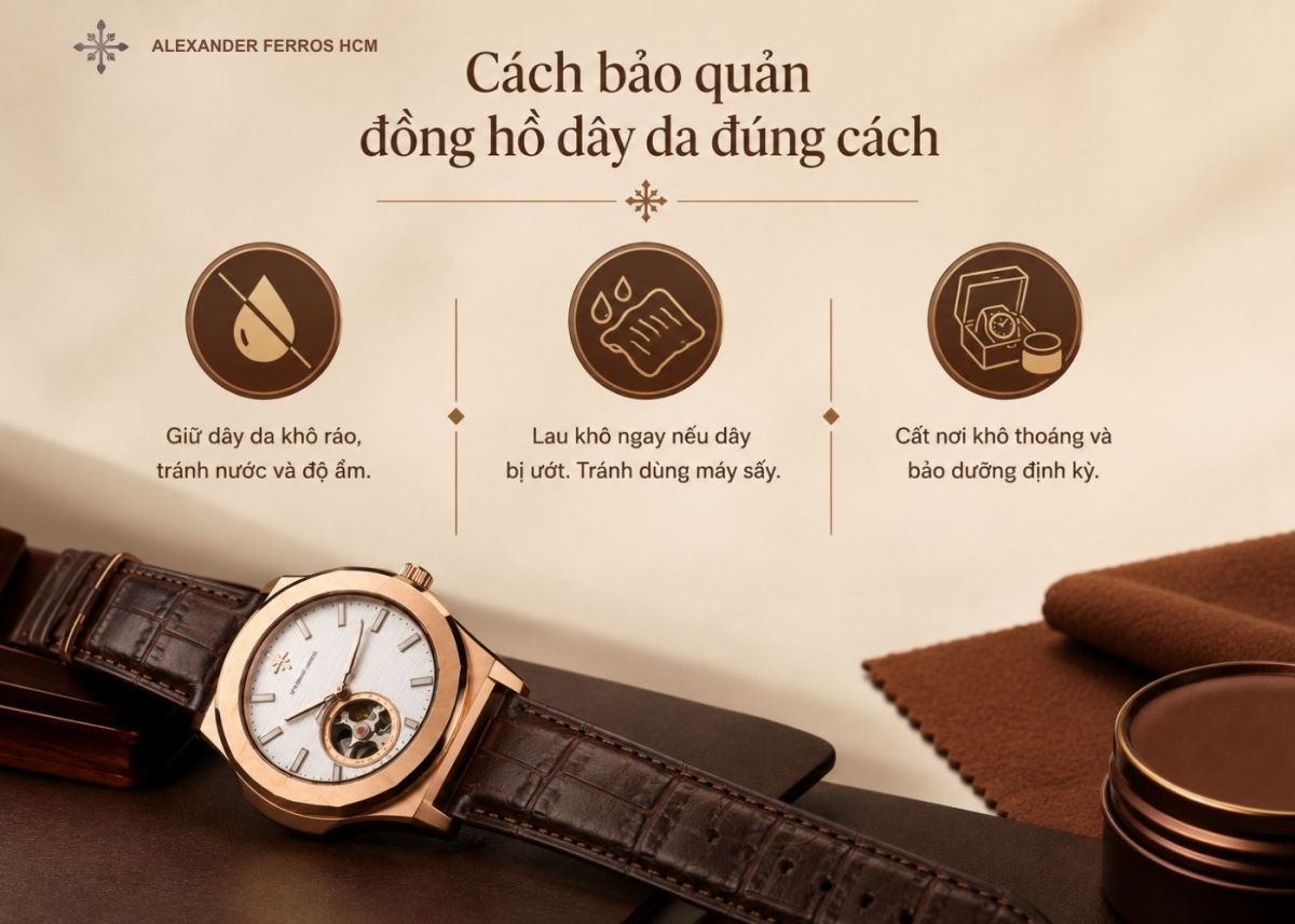 Cách bảo quản đồng hồ dây da đúng cách