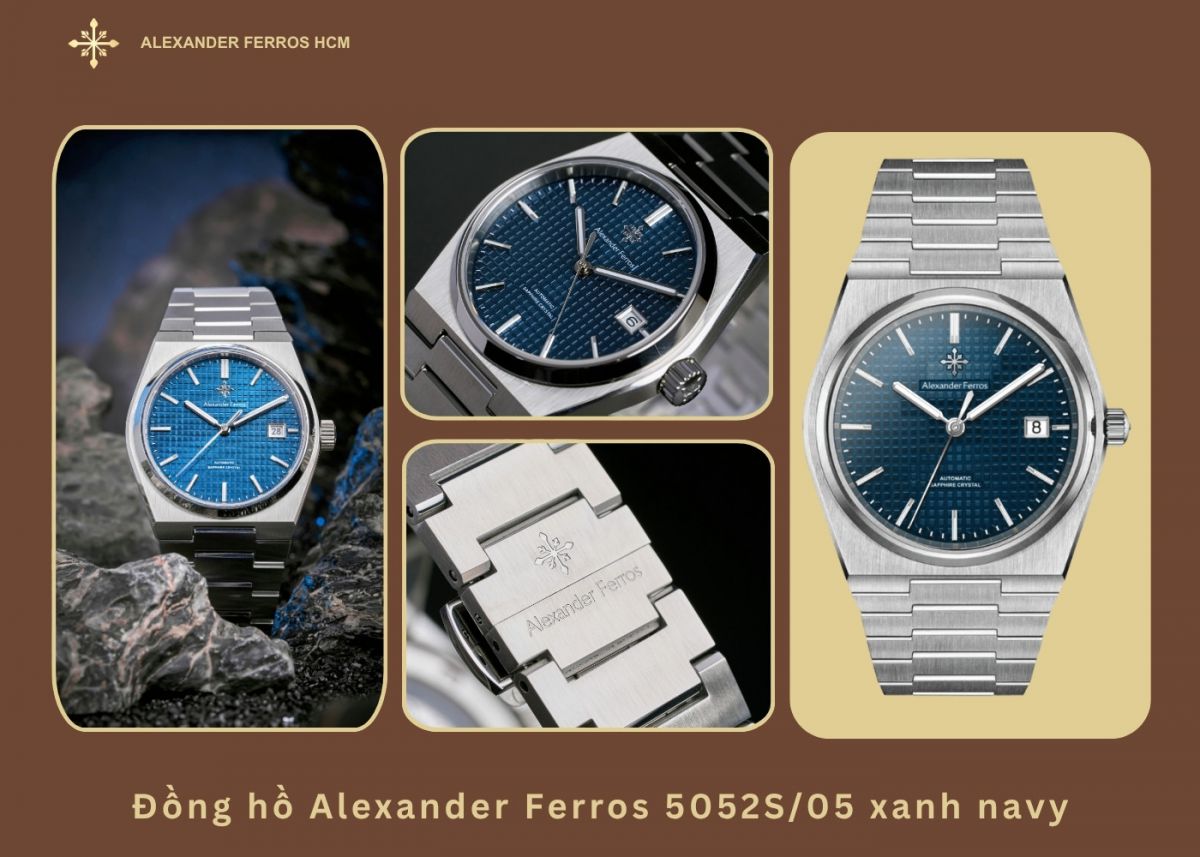 Đồng hồ Alexander Ferros 50525/05 xanh navy