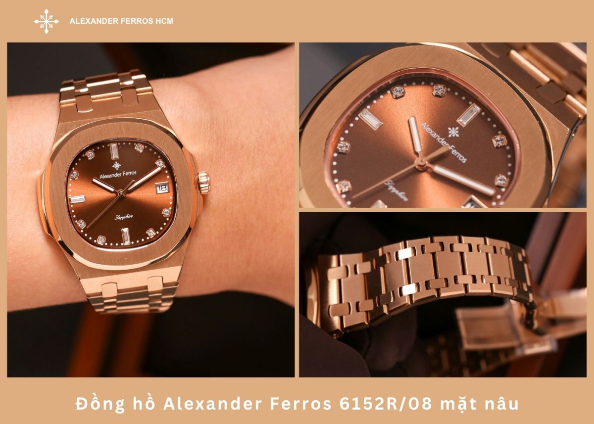 Đồng hồ Alexander Ferros 6152R/08 mặt nâu