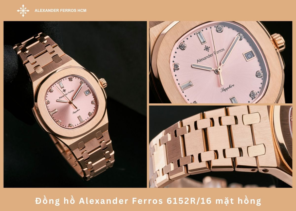 Đồng hồ Alexander Ferros 6152R/16 mặt hồng