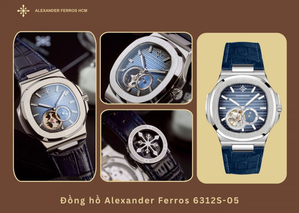 Đồng hồ dây da Alexander Ferros 6312S-05