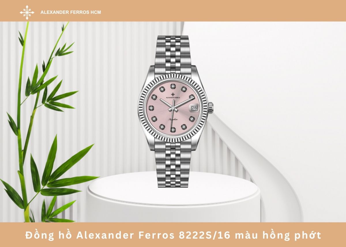 Đồng hồ Alexander Ferros 8222S/16 màu hồng phớt