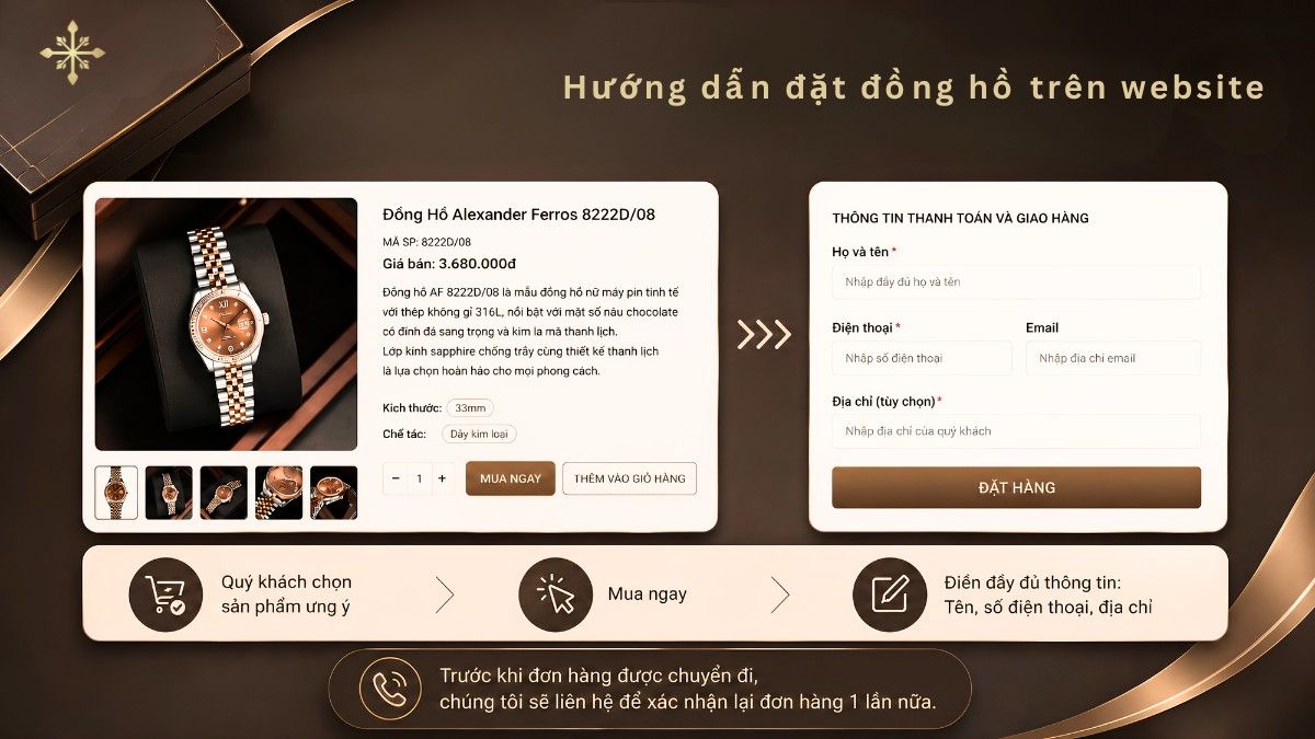 Hướng dẫn đặt đồng hồ trên website