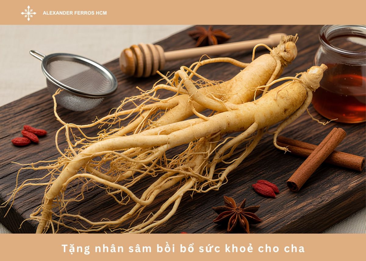 Tặng nhân sâm bồi bổ sức khoẻ cho cha